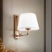 Argon Wandlamp Atro, oud goud met witte kap