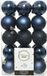 Decoris Kerstballen - 30 stuks - Donkerblauw - 6 cm - Kunststof