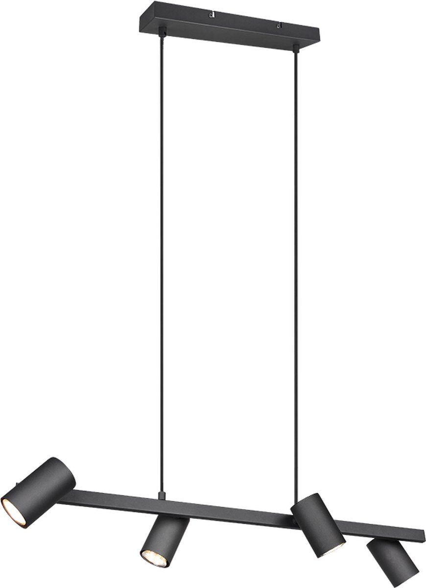 TRIO LEUCHTEN Marley Hanglamp - 4x GU10 - Mat Zwart - Metaal