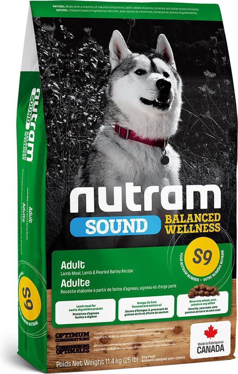 Nutram hondenvoer Adult Lam S9 11,4 kg - Hond