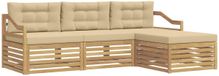 vidaXL Ensemble de canapés d'extérieur 4 pièces Blanc et Beige Polyester