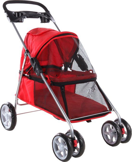 Flamingo Hondenbuggy Rood - 94 x 46 x 91,5 cm