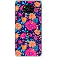 Xiaomi Poco X3 / X3 Pro Fleurs exotiques bedrukt siliconen hoesje