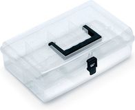 Kistenberg Sorteerbox/vakjes koffer - spijkers/schroeven/kleine spullen - 6 vaks - kunststof - transparant - 29 x 20 x 8.5 cm