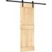Vidaxl Porte coulissante naturel et noir 70 x 210 cm