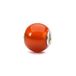Trollbeads Charm Runder Karneol van Edelstein in de kleur rood-oranje, TSTBE-00023