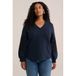 WE Fashion katoenen gebloemde sweater - donkerblauw
