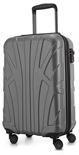 Suitline handbagage harde koffer, cabinekoffer, TSA, 55 cm, ca. 34 liter, 100% ABS mat zilver