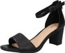 Clarks - Dames - Kaylin60 2Part - Platte sandalen - Zwart Leer - Maat 38