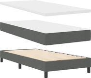 vidaXL Boxspringbed met kussens, donkergrijs, 190 x 140 cm, stof