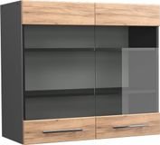 Vicco Fame-Line Glazen keukenkast – 80 cm Krachtige eik goud