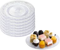 Excellent Houseware Excellen Houseware Taart en gebakbordjes - 12x - Kunststof - Kristal ornament - Transparant - Dia 18 cm