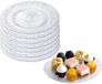 Excellent Houseware Excellen Houseware Taart en gebakbordjes - 12x - Kunststof - Kristal ornament - Transparant - Dia 18 cm
