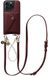AVY Leren Hoesje geschikt voor Apple iPhone 15 Pro Max | Met Koord en Magnetische Kaarthouder | Compatibel met MagSafe | Leather Case met 30CM & 130CM Koord & Wallet | Leather and Pearls | Burgundy