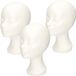 Merkloos Faram Party Paspop display etalage hoofd/mannequin - 4x - 30 cm - piepschuim - wit