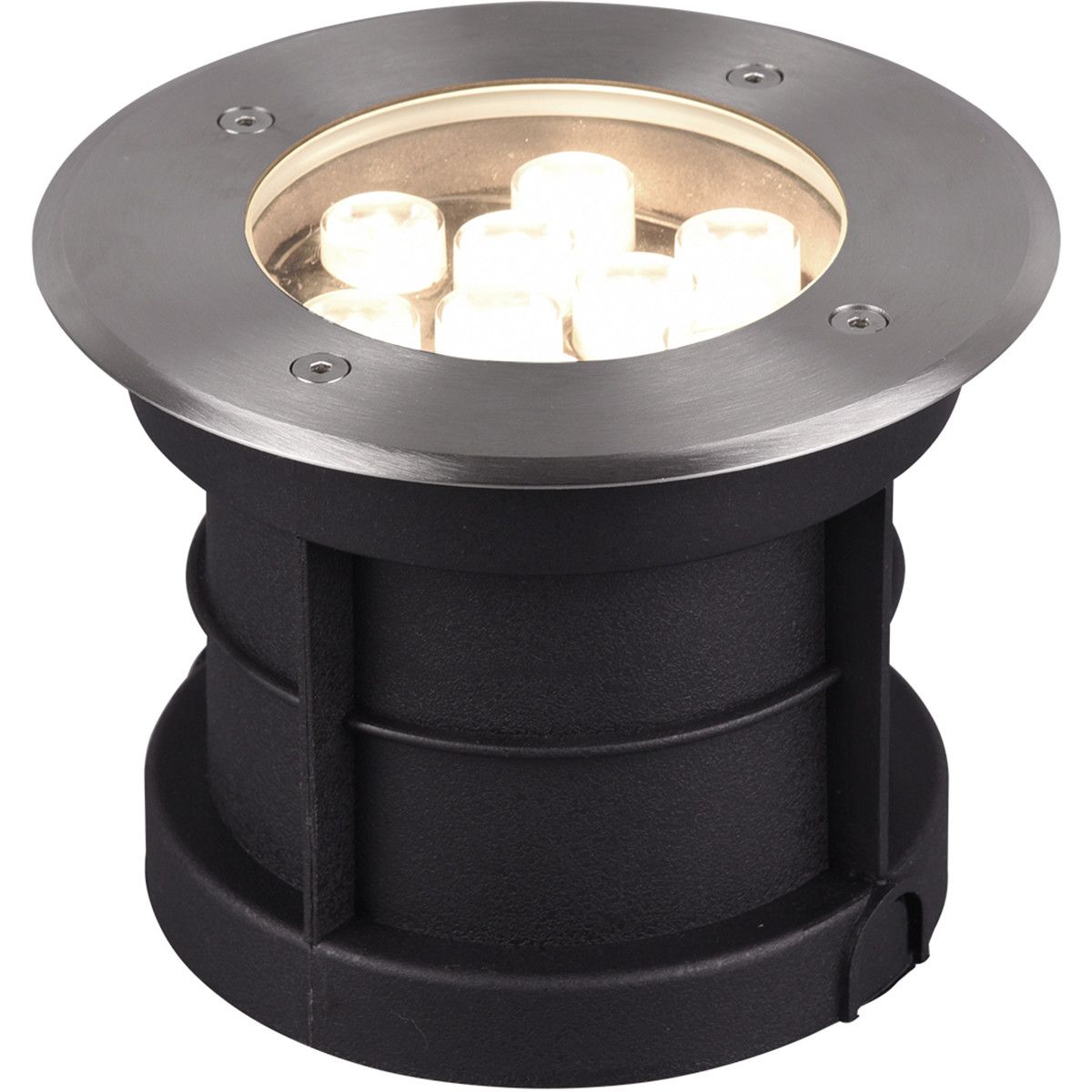 BES LED Trion Baliyi Grondspot - 9W - Warm Wit - RVS - Rond - IP65 - Mat Nikkel