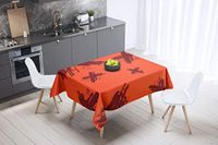 Bonamaison Tafelkleed, Anti-Mold, Sneldrogend, Waterdicht, 100% Polyester Tafellaken, Oranje Bordeaux, 140 x 140 Cm