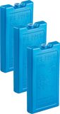 Plasticforte 500 grams koelelementen - 6x stuks - 20 x 10.5 x 2.5 cm - blauw - met sneeuwvlokken print
