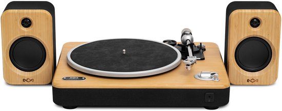 House of Marley Stir It Up 2 Bluetooth Platenspeler met Passieve Speakers - Home Audio - LP Speler - Vinyl - Anti Skating - Ingebouwde Voorversterker - FSC goedgekeurd Bamboe hout - Audio Technica Element - Serie 2