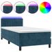 vidaXL Boxspringbed met matras en LED-verlichting, donkerblauw, 80x200 cm, fluweel