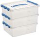 Sunware 3x Q-line Storage Box - 12 Liter - Transparent/Blue