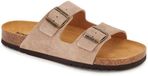 Scholl Sandalen Julien 2 Riemen Suede Heren - Donkerbeige