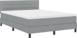 vidaXL Boxspringbed met kussens Lichtgrijs 140 x 200 cm Stof