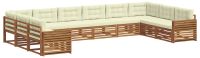 vidaXL - Sofa-Sets - 8 stuks - Natuurlijk en Crème - Massief Acacia Hout