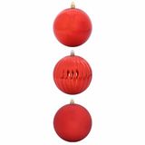 vidaXL Kerstbal Set XXL 3 st Rood Ø 25 cm Kunststof