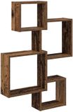 vidaXL Wand Kubus Planken Muurmontage Oud hout 64 x 13,5 x 91,5 cm