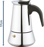 KINGHOFF Espresso Maker - 4 Cups - 200ml - Stainless Steel - PALERMO