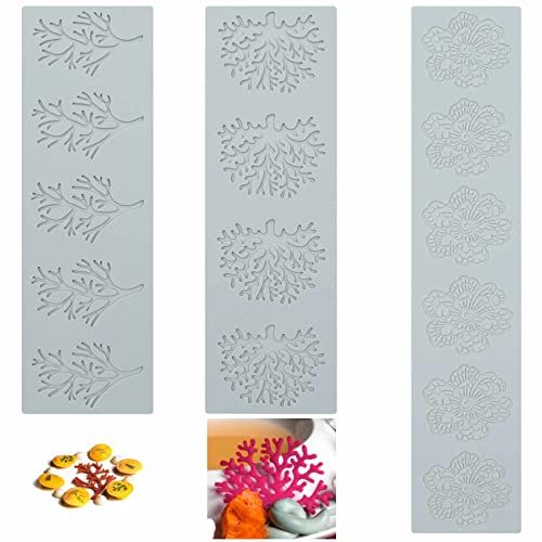 letuxaamz Siliconen bakvorm cake deco vorm - 3D bladerige takken cake decoratie chocolade siliconen mal cake bakcake gereedschap gebaksvorm cupcake snoep (3 stuks verschillende patronen)