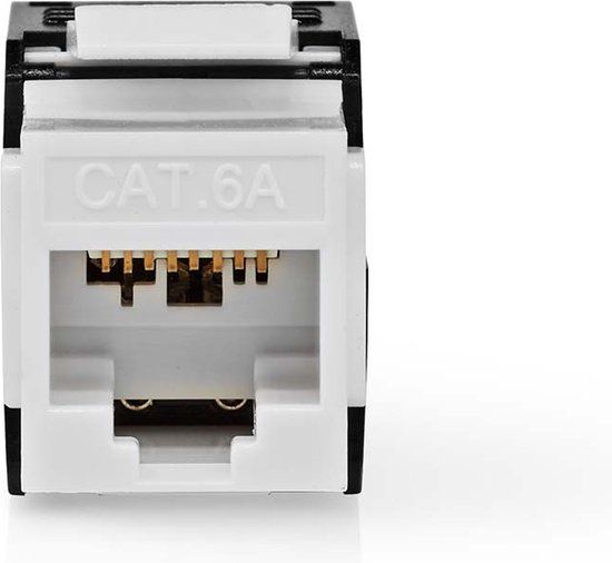 Nedis Keystone - CAT6a - RJ45 Female - U/UTP - Zwart - 1 stuk
