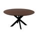 QUVIO Eettafel Sofia - ø150 cm - Stalen kruispoot - FSC®-gecertificeerd mangohout - Bruin