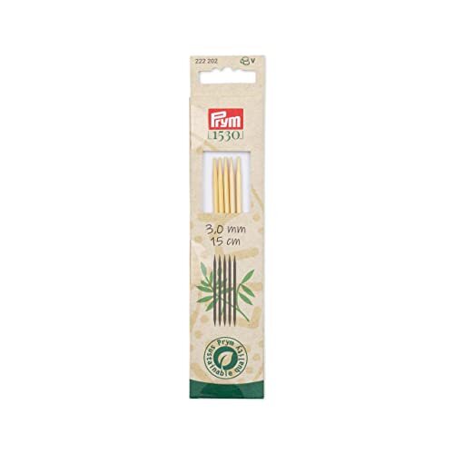 prym - 1530 Dubbele puntige bamboe (15 cm, 3,00 mm) naald - 1 Stuk