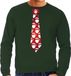 Bellatio Decorations Pull de Noël - pull - cravate pères Noël - hommes - vert - vêtements de dîner de Noël L