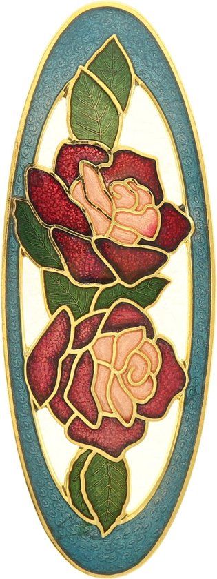 Behave® Dames broche bloem roosjes rood