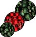Kaemingk B.V. Kerstversiering boules de Noël en plastique mélange de couleurs rouge/vert foncé 4-6-8 cm paquet de 68x pièces