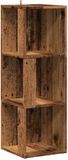 vidaXL Hoekkast 33x33x100 cm bewerkt hout oud houtkleurig