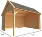 Merkloos Overkapping Michelle 400 cm bij 300 cm diep Kapschuurdak bruin