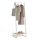 Newlux - Kledingrek van metaal met schoenenrek, 50 x 40 x 160 cm, wit