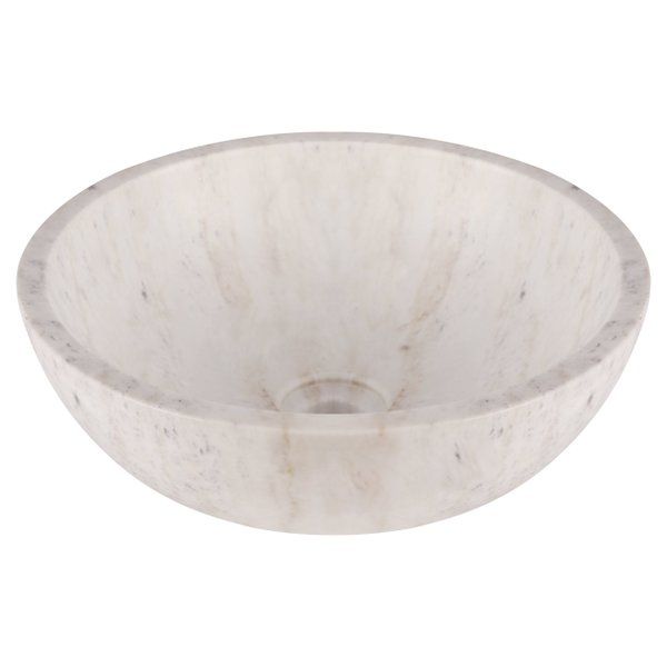Differnz marmor waskom 40cm rond marmer wit glans 38.010.56