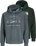 JACK & JONES JJELOGO SWEAT HOOD 2 COL AW26 2PK MP Heren Sweatshirt L Scarab