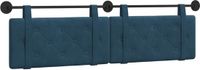 vidaXL - Hangend hoofdbord - Blauw - Fluweel
