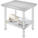 VEVOR Keukenwerktafel, roestvrij staal, 60 x 76 x 80 cm, werkblad, keuken, 2 etages