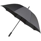 Impliva Golf-paraplu voor heren, handmatige opening, 8 stutten van glasvezel, onbreekbaar, extreem winddicht, brede bescherming met diameter 100 cm, grijs