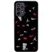 Maniacase Samsung Galaxy A52s 5G Hoesje Nike Jordan Wit Rood Zwarte Achtergrond