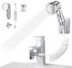 Azomor® Handdouche voor wastafel met uittrekbare slang en drie sproeistanden - Zilver