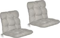 Beautissu Flair NL – Set van 2 Tuinkussen Lage Rug Grijs – 100x50 cm – Zitkussen Matraskussen voor Tuin Meubelen