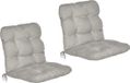 Beautissu Flair NL – Set de 2 coussins de jardin bas dossier gris – 100x50 cm – Coussin d'assise coussin matelassé pour meubles de jardin